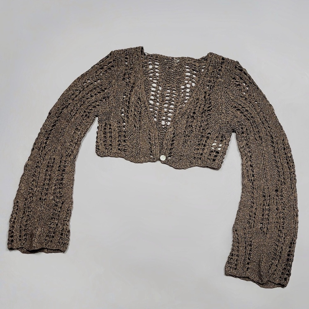 Y2K Japanese Style Mesh Crop Cardigan